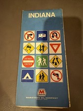 Vtg 1973 Marathon Oil Company Color Road Map Indiana