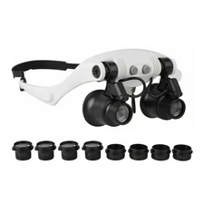 New 10x 15x 20x 25x LED Head Magnifying Glass Jewelry Watch Repair  Magnifier