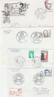 F674. LOT 4 LETTERS STAMPS RICEWIHR LA ROCHELLE BREST HENRI MONDOR 80s