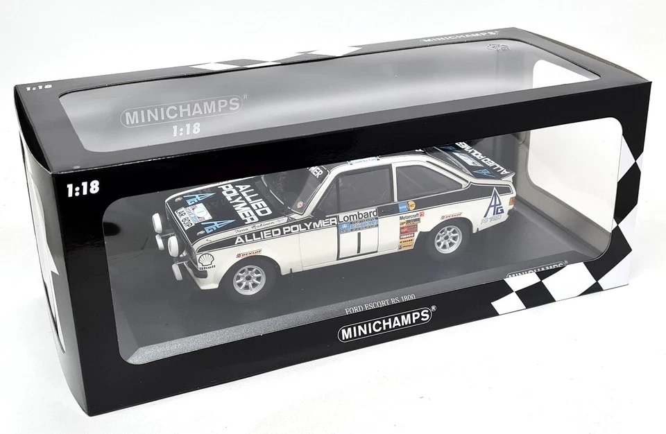 Minichamps 1/18 Ford Escort MK2 RS 1800 Winners Lombard RAC Rally 1975 Model Car - Image 2 of 4