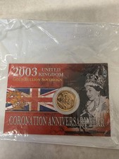 2003 Gold Bullion Sovereign Queen Elizabeth II 22ct Gold Coin