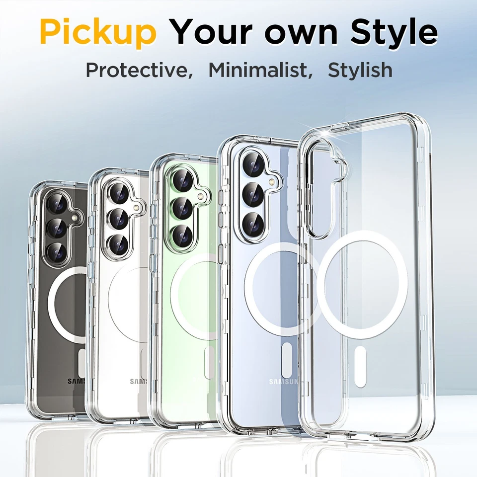 Magnetic Magsafe Case For Samsung Galaxy S24 FE 5G Clear Shockproof Hard Cover - Image 2 of 4