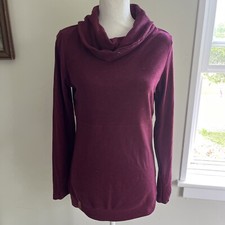 Ampersand Avenue Performance Fleece Wine Cowlneck Hoodie Knit Sweatshirt Size XL