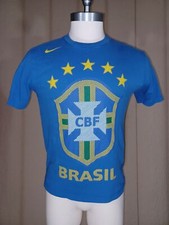 NIKE Shirt Mens Medium Blue CBF Brasil/Brazil Graphic Vacation Relaxed Colorful