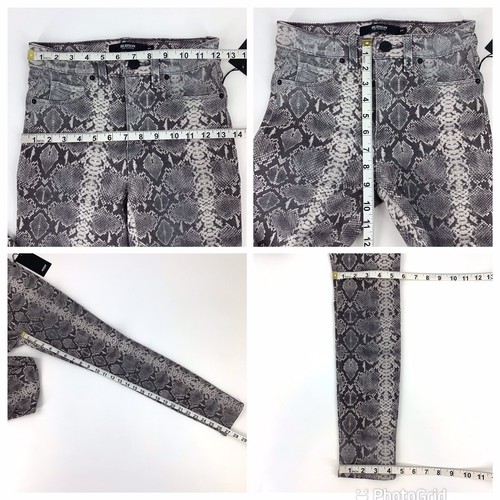 Hudson Jeans NWT Barbara High Waist Super Skinny Metallic Python Ankle Jeans, 24 - Picture 11 of 12
