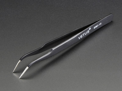 1X ESD Anti-Static Steel Curved Bent Tip Tweezer Jewelry Nipper Repair Hand Tool