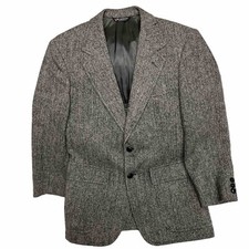 VTG Harris Tweed Herringbone Blazer Jacket Suit Coat Mens S/M J.D. Christopher
