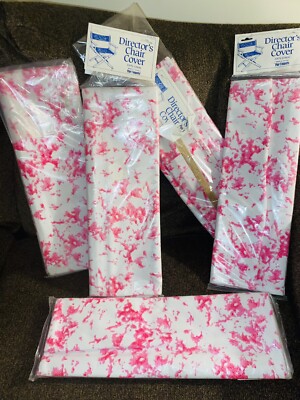 Pier Imports Directors Chair Pink White Tie Dye New -Set of PLUS  -1-FREE-5