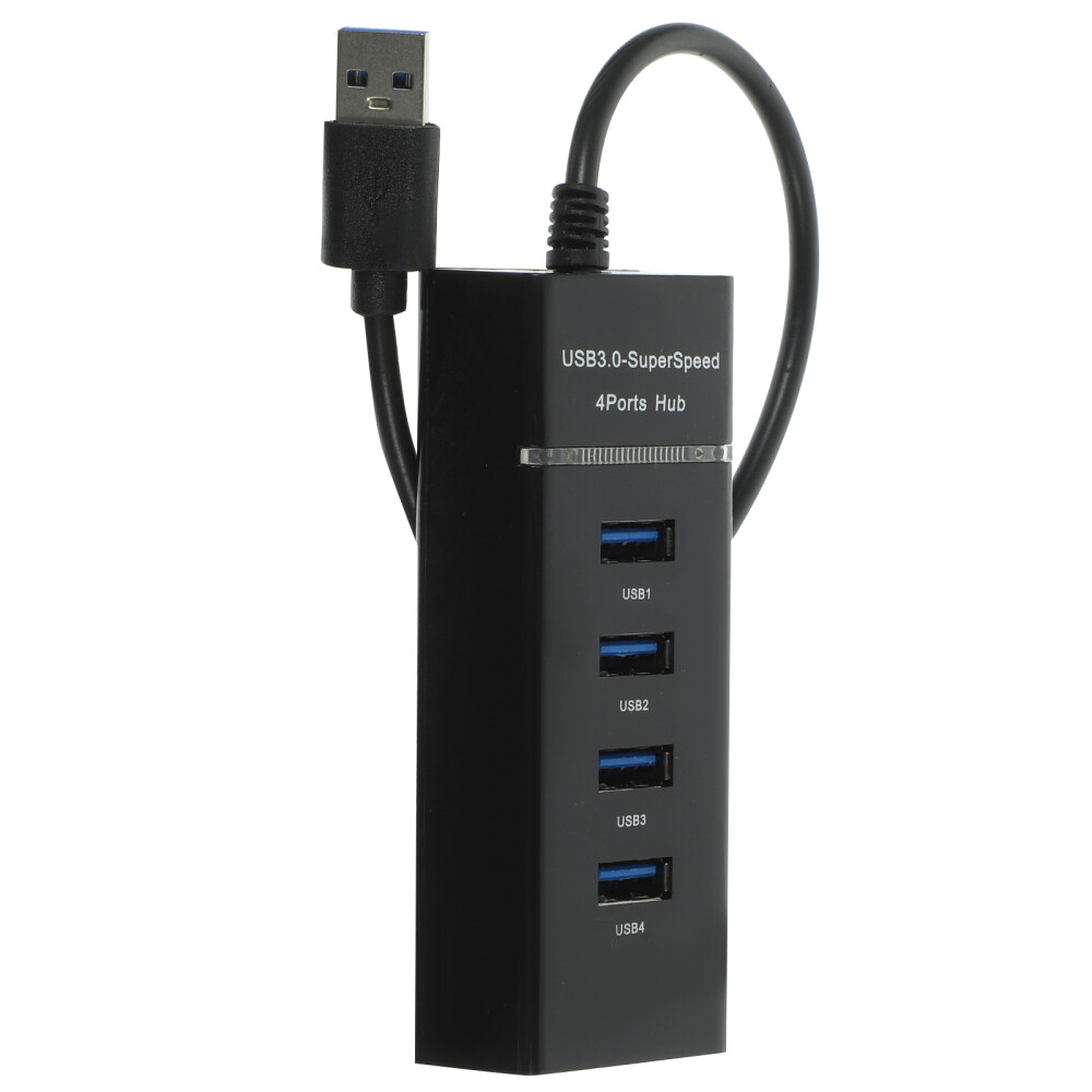 4-Port Slim USB 2.0 Hub with Multi-Charging Adapter