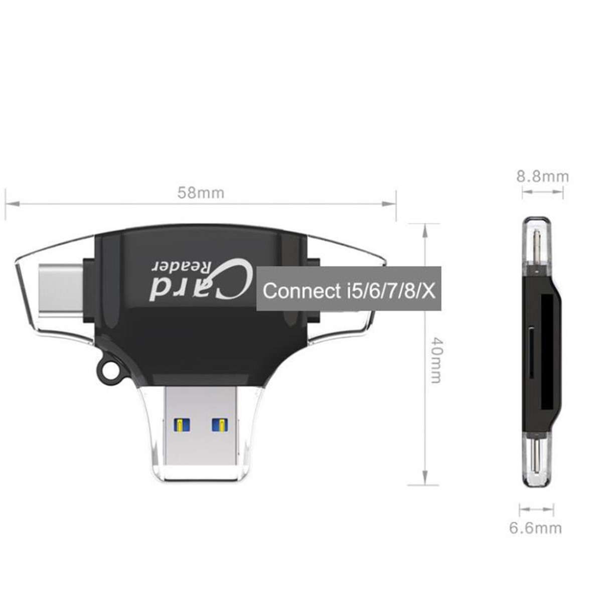 Card Reader 4 In 1 Lettore Schede USB-C UGREEN - Per SD, Micro SD, Compatibile Con IPhone 15 E Galaxy S24 Lettore Sd Card - Foto 2