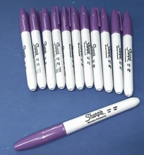 Sharpie Fine Point Permanent Ink Markers Purple Qty 12