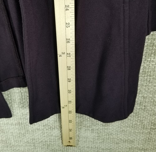 Eileen Fisher Notched Collar Open Front Knit Jacket Dark Purple Womens PMed - Picture 7 of 15