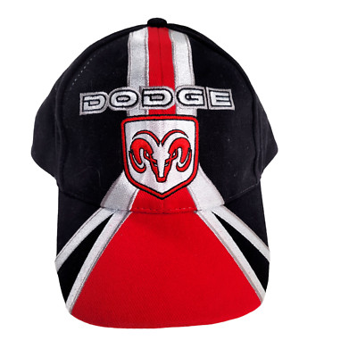 Dodge Grab life By The Horns Hat Red White Black Hook Loop Baseball Cap