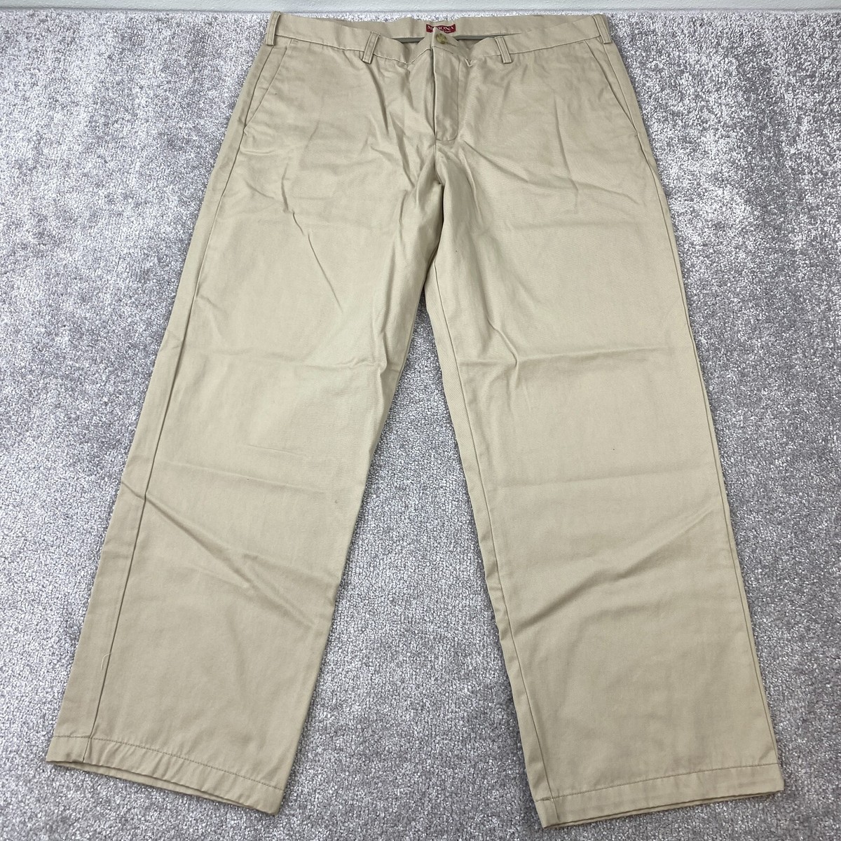 Merona The Ultimate Khaki Pants Men's 42x32 Tan Flat Front