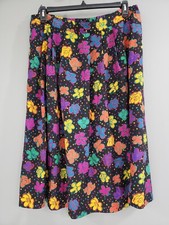 Worthington Vintage 80's Floral Polka Dot Skirt Spring Summer Fall Winter 16