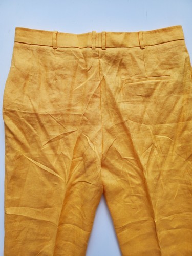 NWT MNG 100% Solid Linen Yellow Men's Pants. Eur44, USA12, Mex11. Vietnam Made. - Picture 12 of 12