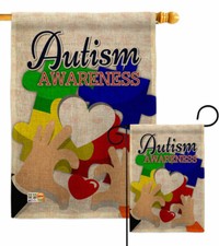 Love Autism Awareness Garden Flag Support Decorative Gift Yard House Banner
