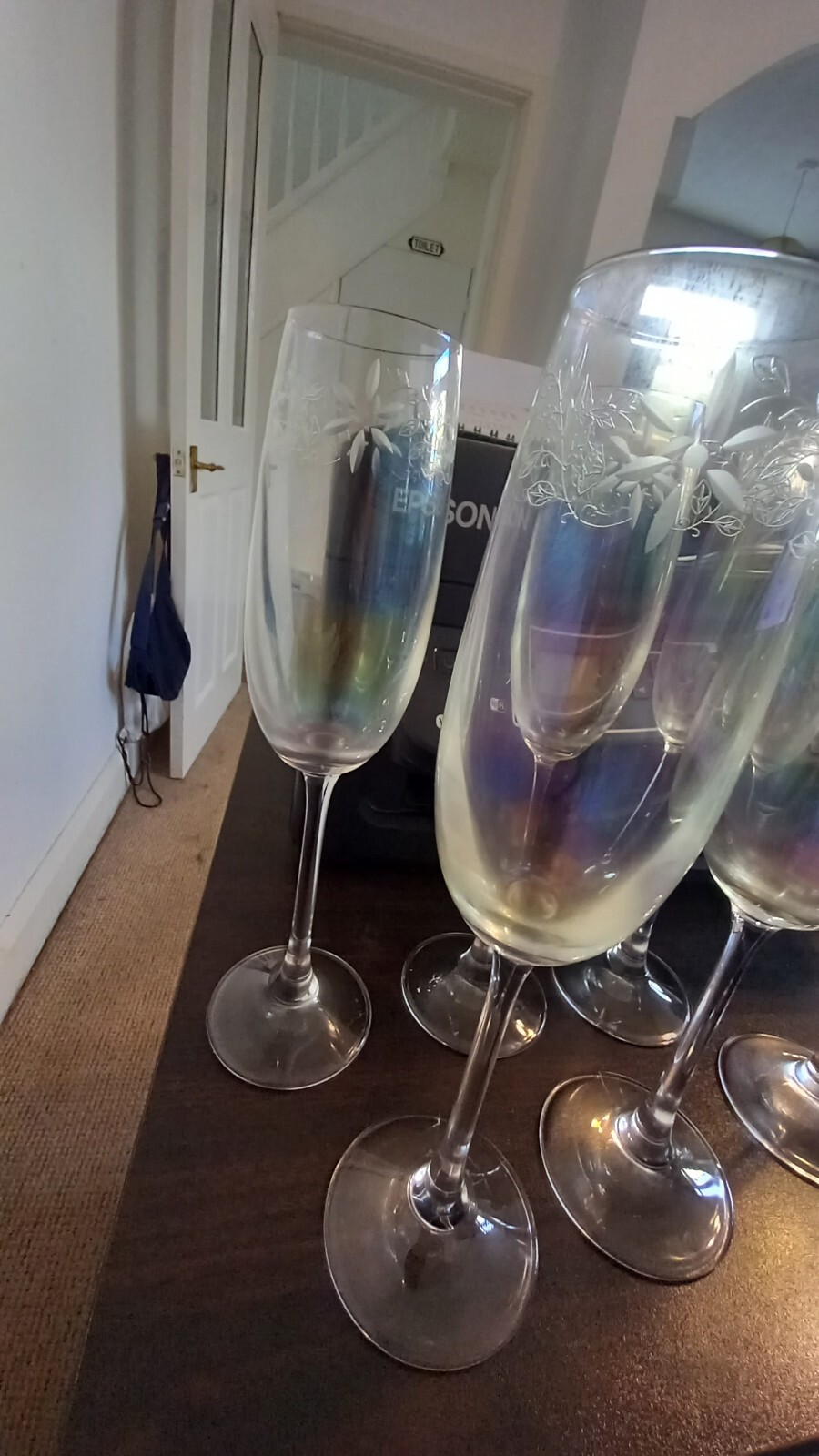 Iridescent champagne glasses x6 eBay