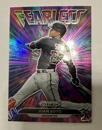 2022 Panini Prizm Fearless Purple Prizm #FL-11 Juan Soto Washington Nationals - Picture 16 of 21