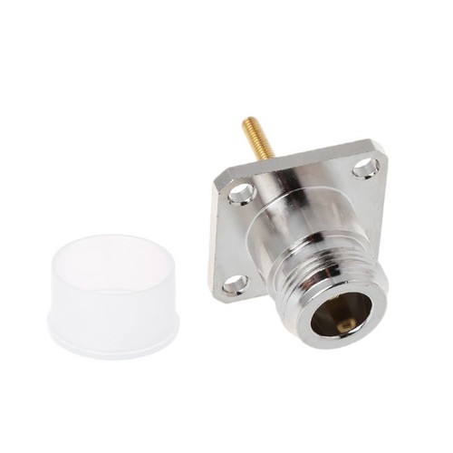 Brass N Female Jack Connector With 4 Hole Flange Mount Chassis RF Adapter Long S