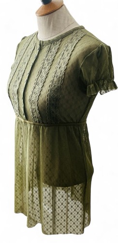 Free People Womens Army Green Spring/Summer Empire Waist Top Sz S/P -New W/Tags - Picture 2 of 8