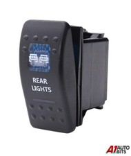 REAR LIGHTS Rocker Switch Cover Cap Laser Labeled BLue Dual Led 12-24V ON OFF