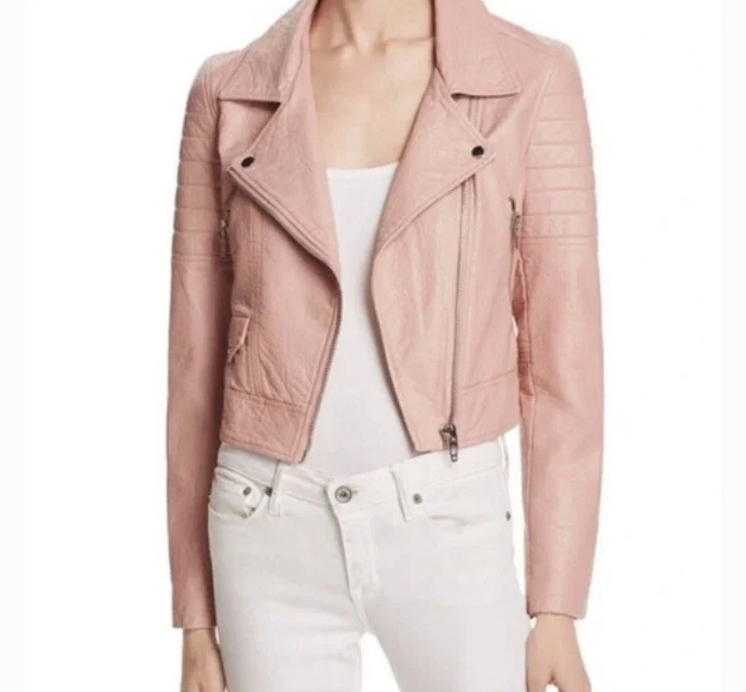 Blank NYC pink faux leather jacket silver hardware | eBay