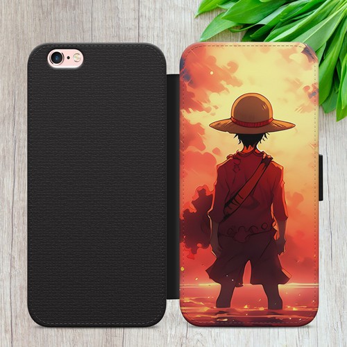 ONE PIECE LUFFY FLIP CASE FOR IPHONE SAMSUNG HUAWEI MANGA WALLET PHONE COVER - Picture 36 of 36