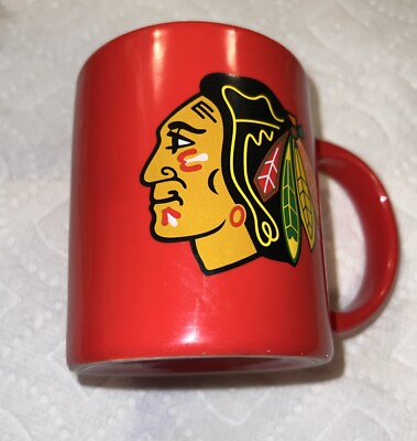 Chicago Blackhawks Red 10oz Coffee Mug Boelter Brands 2019 NHL Used Nice