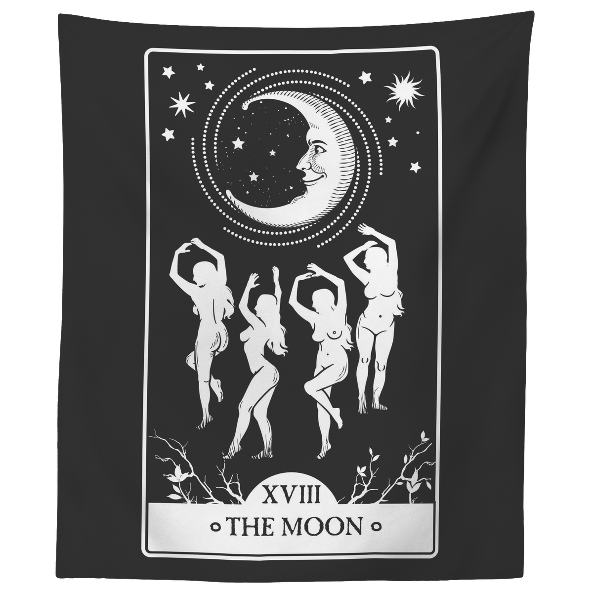 The Moon Tarot Card Wall Tapestry