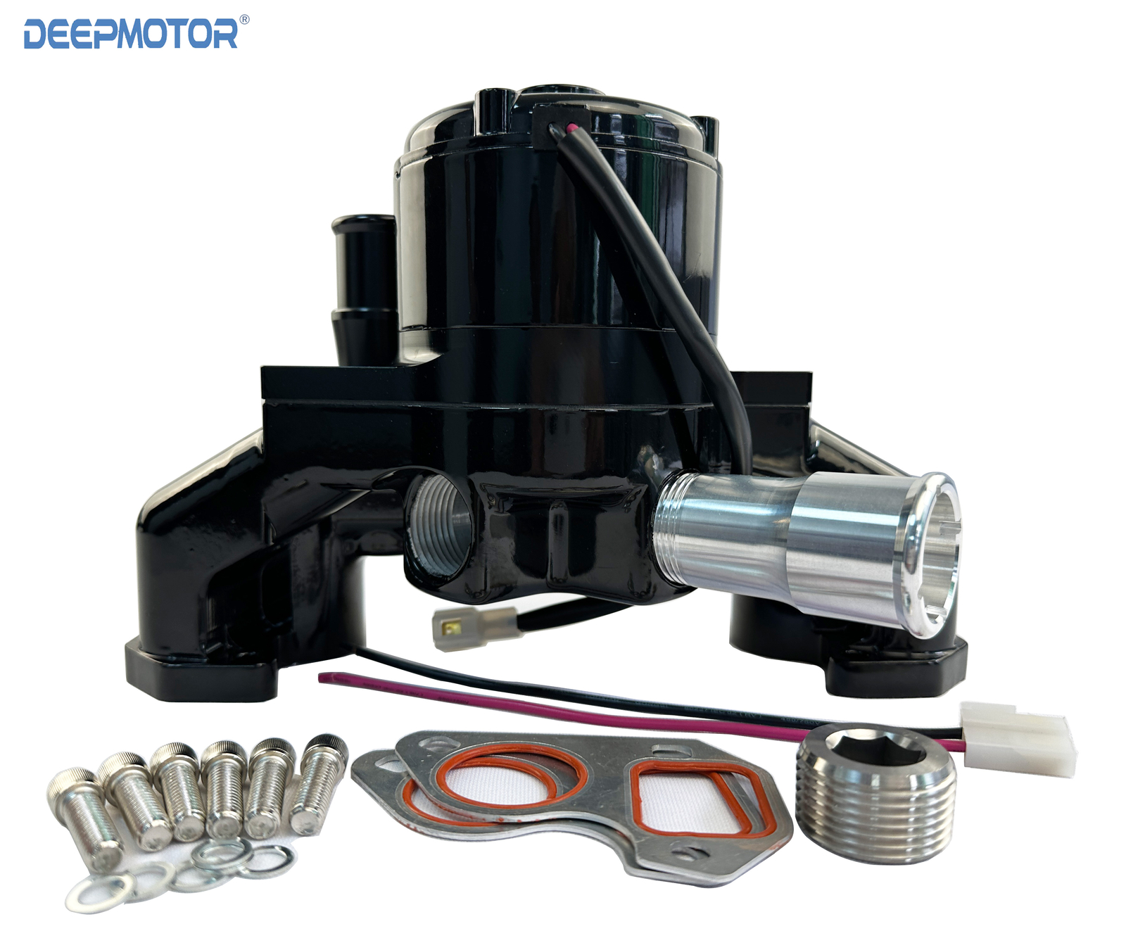 Deepmotor LS1 LS2 LS3 LS6 6.0 Engines Electric Water Pump 35+ GPM Aluminum Black