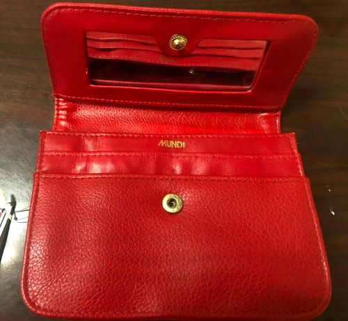 Mundi Vintage Red Leather Small Purse Shoulder Strap Handbag - NEW with tags - Picture 3 of 11