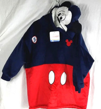 Disney Junior Mickey Mouse Pull Over Hoodie Jacket Kids Size 3-7 Navy and Red