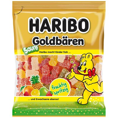 10 Bags HARIBO '' SOUR GOLD BEARS''  SAUER GOLDBÄREN New from Germany