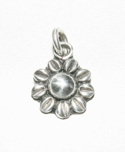 sunflower charm signed sterling mexico th silver
