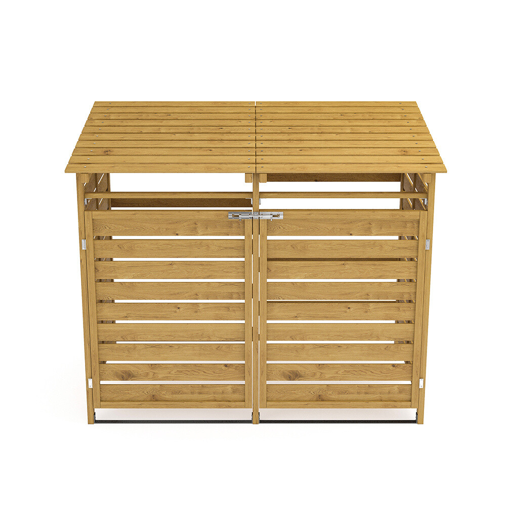 Garden Double Hide Wheelie Bin Store Storage Shed Tidy Outdoor Dustbin Bin Cover eBay