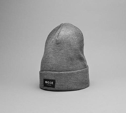 Mens Nicce Banff Basic Beanie Hat Grey 