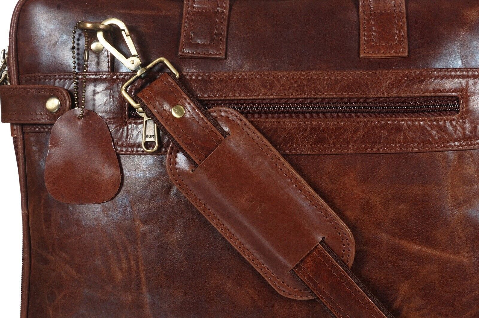 Handmade Men's Genuine Leather Vintage Laptop Messenger Briefcase Bag