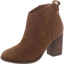 BP. Womens Lance  Leather Block Heel Bootie Ankle Boots Shoes BHFO 7240