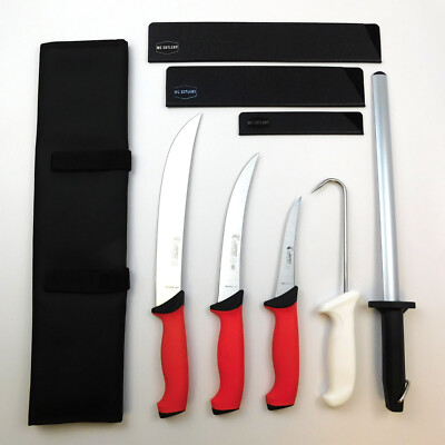Jero Pro Meat Processing Knife Set w/ Meat Hook, Sharperner & Case ...