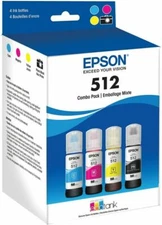- 2 boxes  - EPSON 512 EcoTank Ultra-high Capacity Bottle Ink - Color Combo Pack
