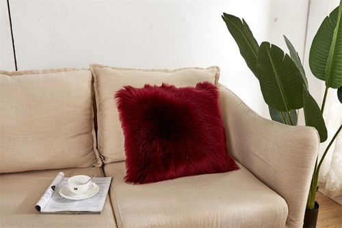 Faux Rabbit Fur Pillow Case Cushions Square Throw Plush Chair Living Room Home - Picture 12 of 25