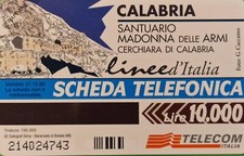 SCHEDA TELEFONICA CALABRIA LIRE 10.000 TELECOM RARA TIRATURA SOLO 195.000 NUOVA