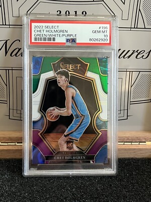 Chet Holmgren 2022 Select Green/White/Purple #196 PSA 10 OKC