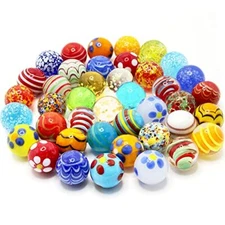 30 PCS Glass Marbles for Kids, 25 Colorful   Assorted Styles 