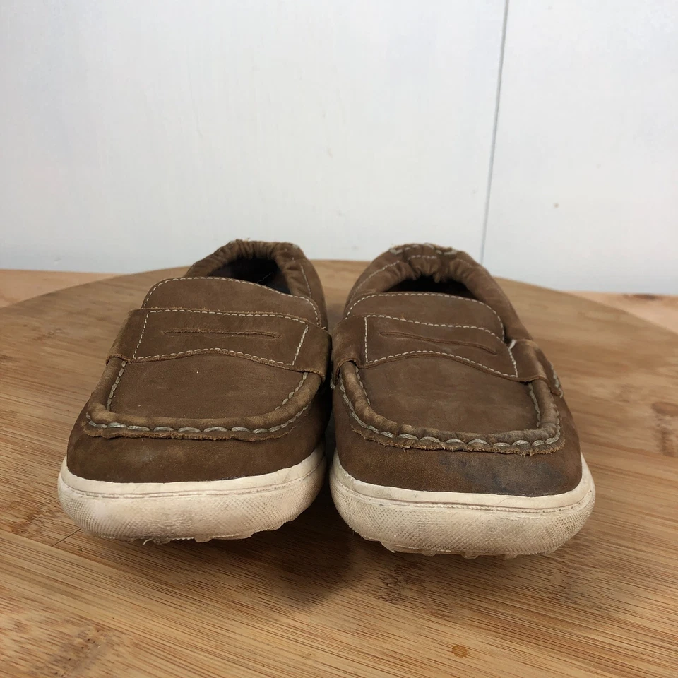 Cole Haan Zapatos Niños 4 Air Penny Muelle Mocasines Cuero Marrón Sin Cordones Foto 3 de 4