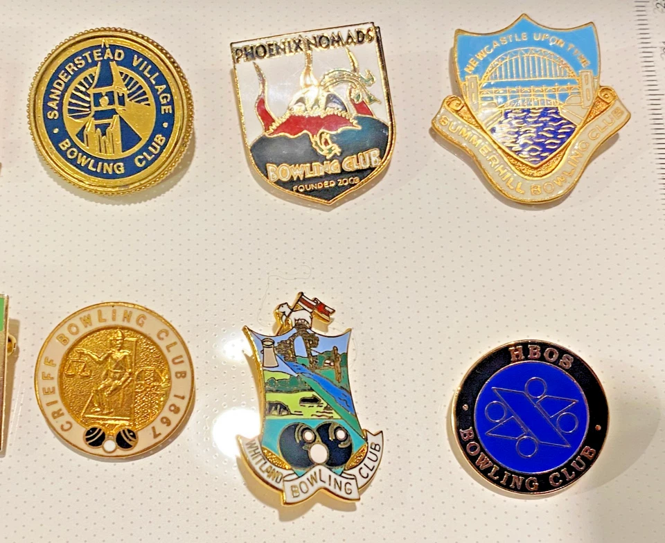 VINTAGE BOWLING CLUB ENAMEL BADGES, BOWLS, ASSOCIATIONS, EX PRESIDENTS - Image 4 of 4