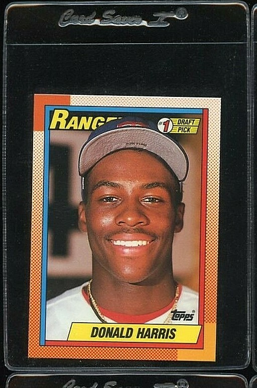 1990 TOPPS TIFFANY #314 DONALD HARRIS ROOKIE RC TEXAS RANGERS 