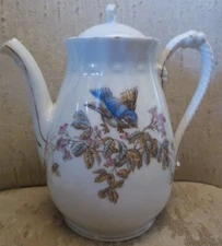 Porcelain Spode English Pottery Blue Bird Teapot