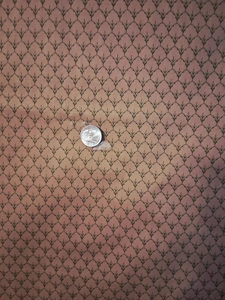 2 Yds MARCUS BROTHERS Tan/Green Cotton Fabric, 42" W for Quillting, Sewing. BTY - Image 2 of 4